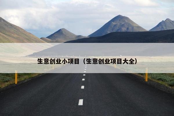 生意创业小项目（生意创业项目大全）