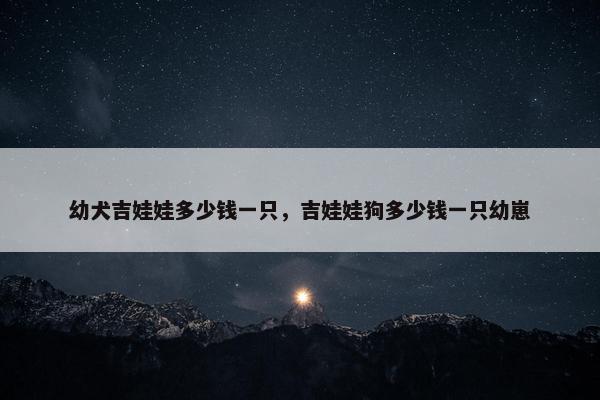 幼犬吉娃娃多少钱一只，吉娃娃狗多少钱一只幼崽