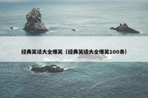 经典笑话大全爆笑（经典笑话大全爆笑100条）