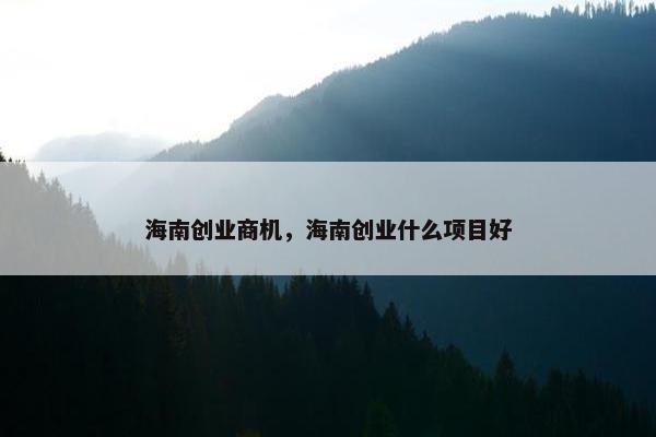海南创业商机，海南创业什么项目好