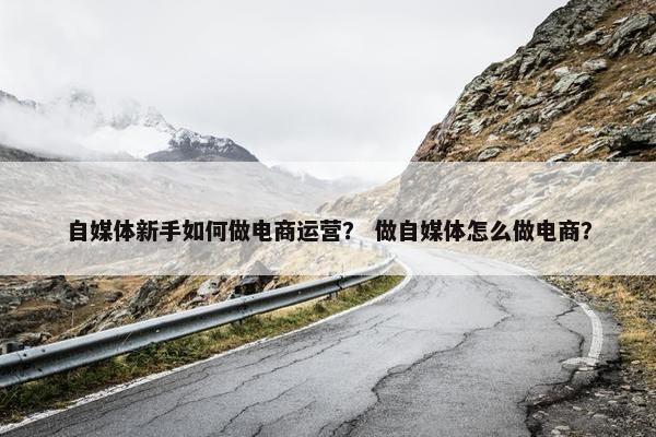 自媒体新手如何做电商运营？ 做自媒体怎么做电商？