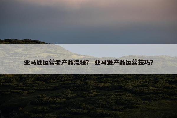 亚马逊运营老产品流程？ 亚马逊产品运营技巧？