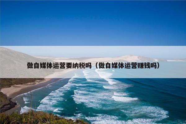 做自媒体运营要纳税吗（做自媒体运营赚钱吗）