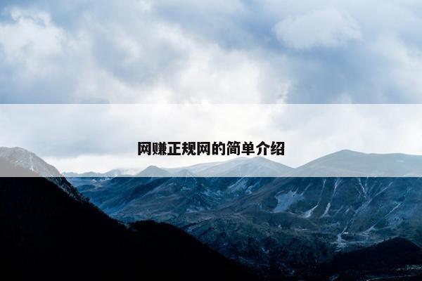 网赚正规网的简单介绍