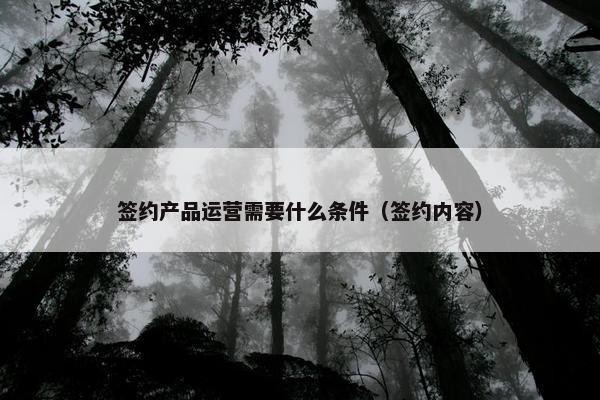 签约产品运营需要什么条件（签约内容）