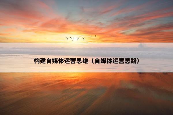 构建自媒体运营思维（自媒体运营思路）