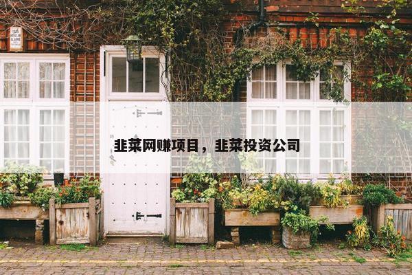 韭菜网赚项目，韭菜投资公司