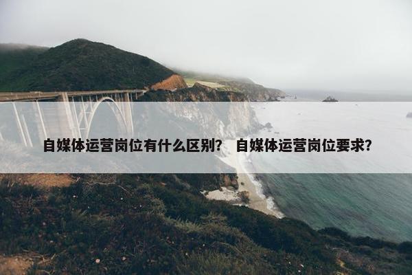 自媒体运营岗位有什么区别？ 自媒体运营岗位要求？