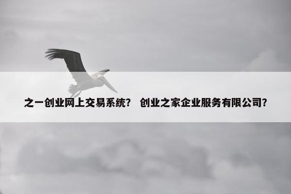 之一创业网上交易系统？ 创业之家企业服务有限公司？