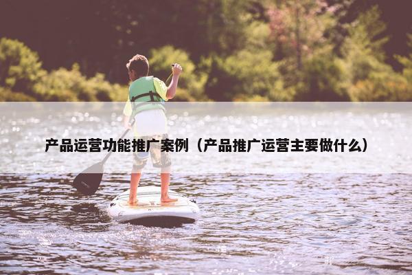 产品运营功能推广案例（产品推广运营主要做什么）
