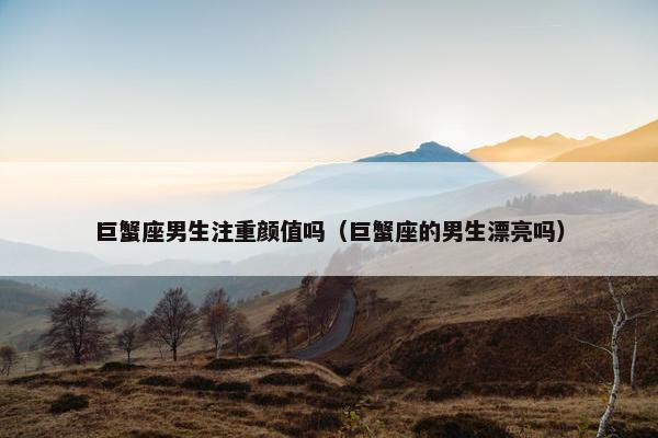 巨蟹座男生注重颜值吗（巨蟹座的男生漂亮吗）