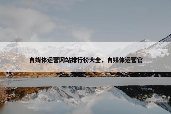 自媒体运营网站排行榜大全，自媒体运营官