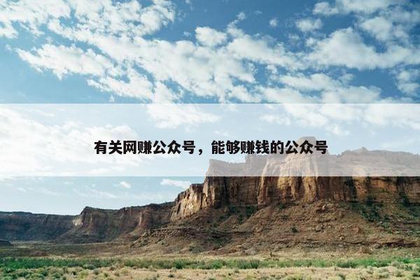 有关网赚公众号，能够赚钱的公众号