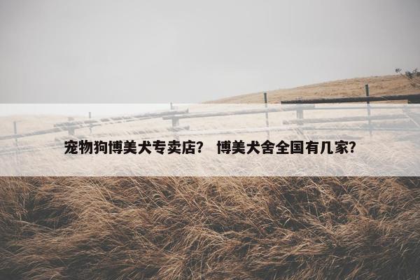 宠物狗博美犬专卖店？ 博美犬舍全国有几家？