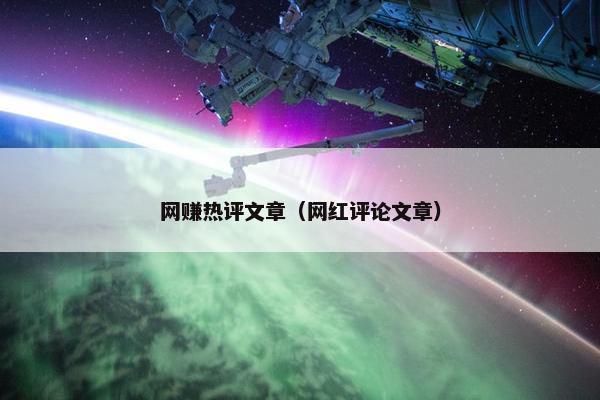 网赚热评文章（网红评论文章）