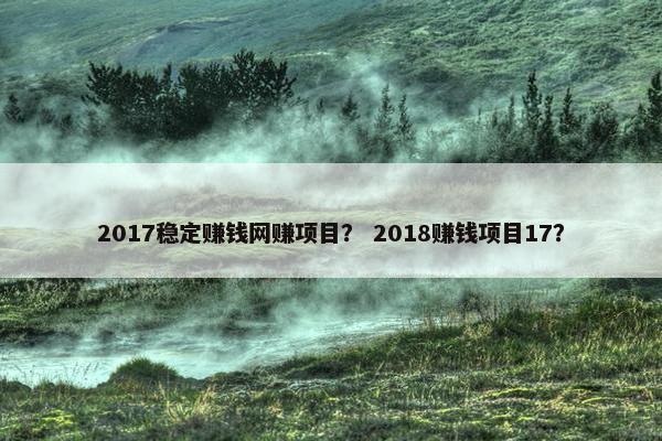 2017稳定赚钱网赚项目？ 2018赚钱项目17？