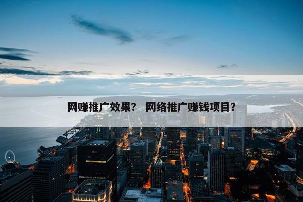网赚推广效果？ 网络推广赚钱项目？