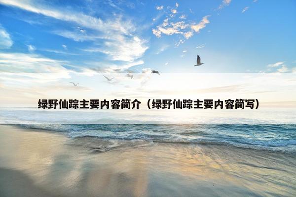 绿野仙踪主要内容简介（绿野仙踪主要内容简写）