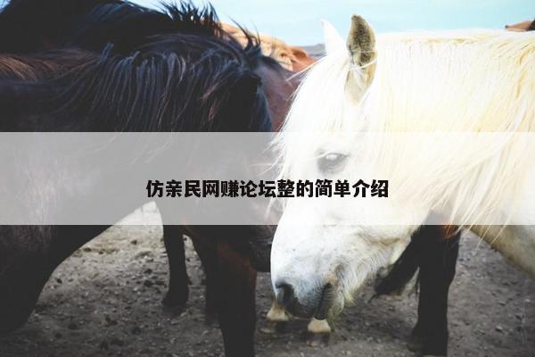 仿亲民网赚论坛整的简单介绍
