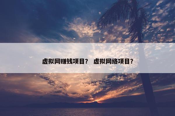 虚拟网赚钱项目？ 虚拟网络项目？