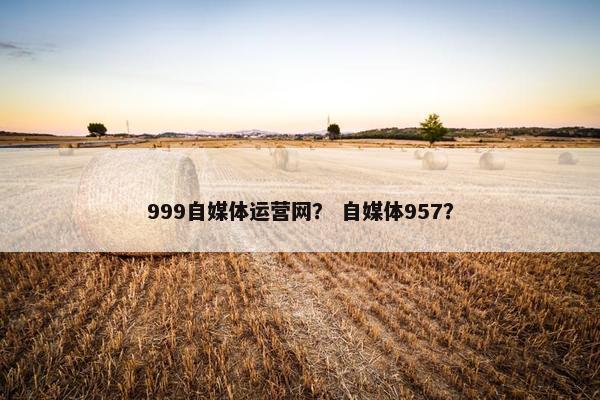999自媒体运营网？ 自媒体957？