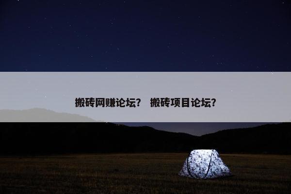 搬砖网赚论坛？ 搬砖项目论坛？