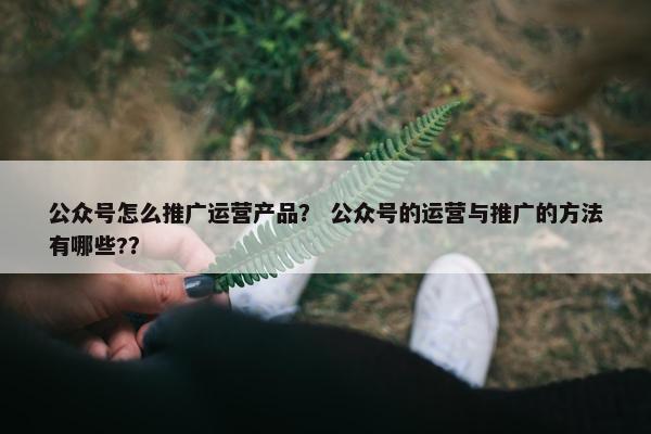 公众号怎么推广运营产品？ 公众号的运营与推广的方法有哪些?？
