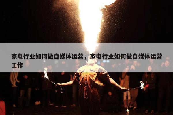 家电行业如何做自媒体运营，家电行业如何做自媒体运营工作