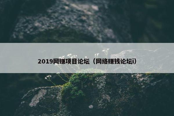 2019网赚项目论坛（网络赚钱论坛i）