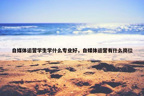 自媒体运营学生学什么专业好，自媒体运营有什么岗位