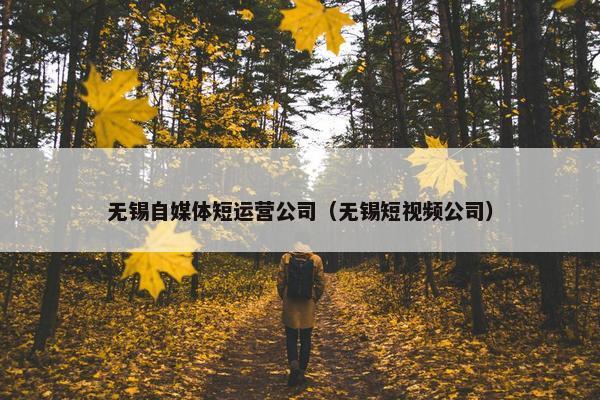 无锡自媒体短运营公司（无锡短视频公司）