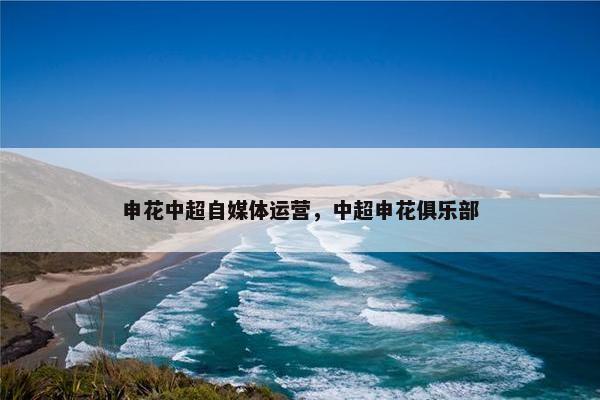 申花中超自媒体运营，中超申花俱乐部