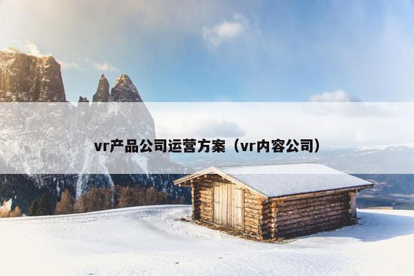 vr产品公司运营方案（vr内容公司）