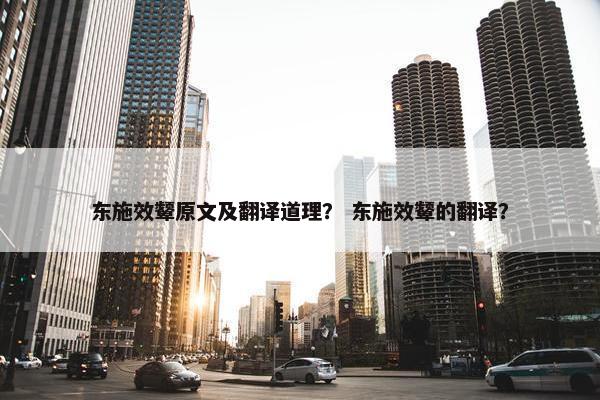 东施效颦原文及翻译道理？ 东施效颦的翻译？