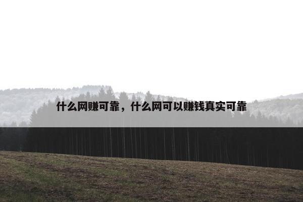 什么网赚可靠，什么网可以赚钱真实可靠