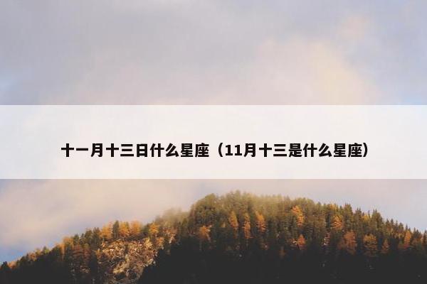 十一月十三日什么星座（11月十三是什么星座）