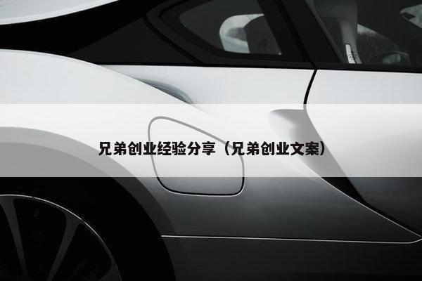 兄弟创业经验分享（兄弟创业文案）