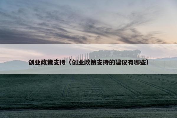 创业政策支持（创业政策支持的建议有哪些）