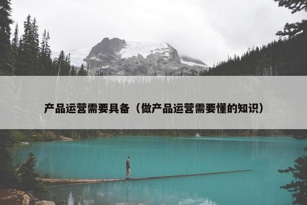 产品运营需要具备（做产品运营需要懂的知识）