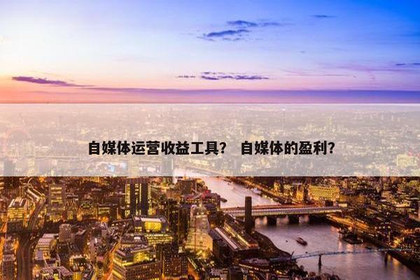 自媒体运营收益工具？ 自媒体的盈利？