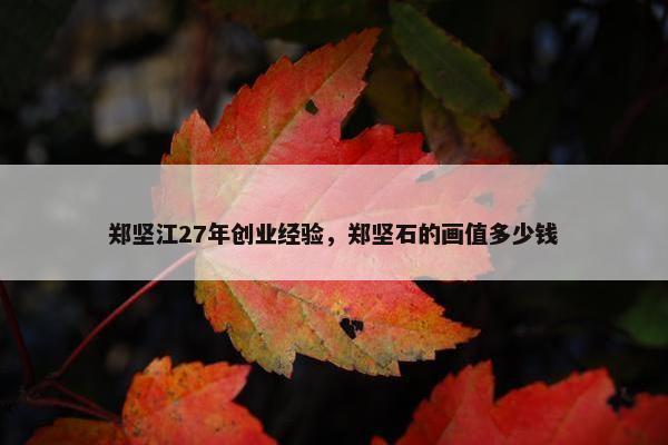 郑坚江27年创业经验，郑坚石的画值多少钱