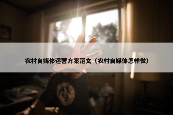 农村自媒体运营方案范文（农村自媒体怎样做）