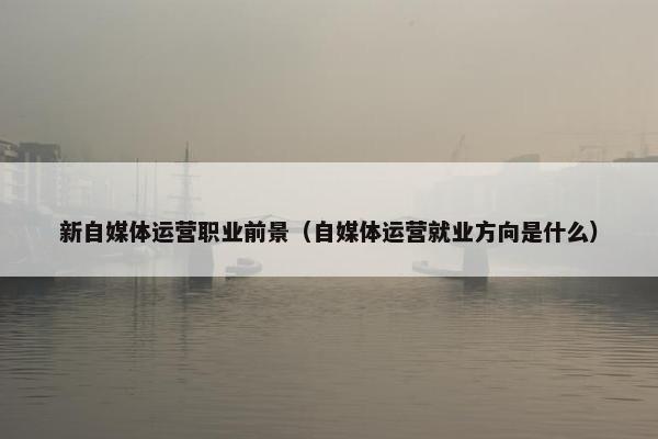 新自媒体运营职业前景（自媒体运营就业方向是什么）