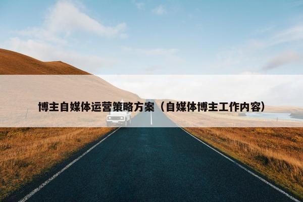博主自媒体运营策略方案（自媒体博主工作内容）