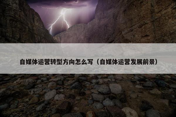 自媒体运营转型方向怎么写（自媒体运营发展前景）