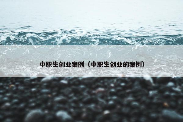 中职生创业案例（中职生创业的案例）