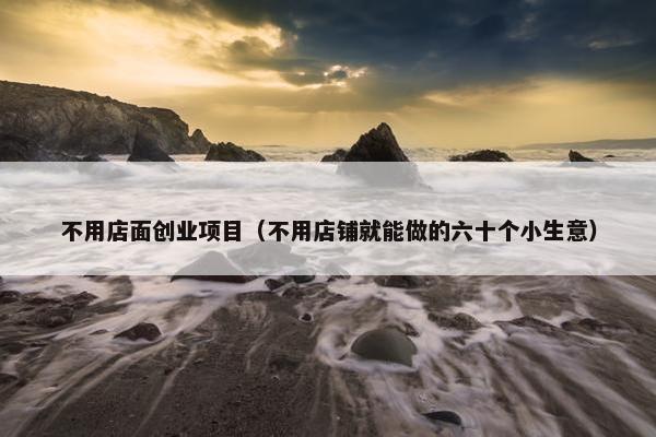 不用店面创业项目（不用店铺就能做的六十个小生意）