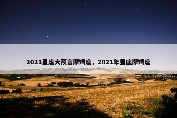 2021星座大预言摩羯座，2021年星座摩羯座