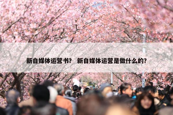 新自媒体运营书？ 新自媒体运营是做什么的？