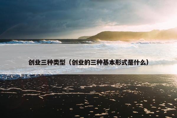 创业三种类型（创业的三种基本形式是什么）